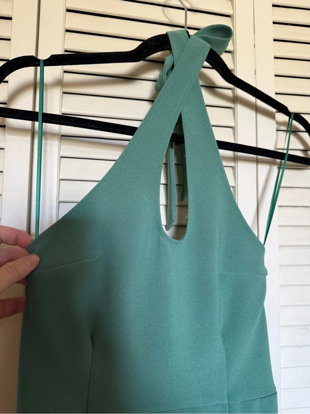 Abercrombie & Fitch Seafoam Green Halter Maxi Dress with Front Slit